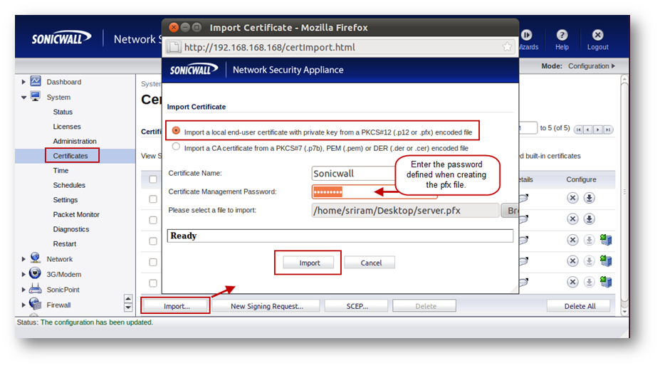 How to install SMB SSL VPN certificates in SonicWall UTM appliances How to install SMB SSL VPN certificates in SonicWall UTM appliances