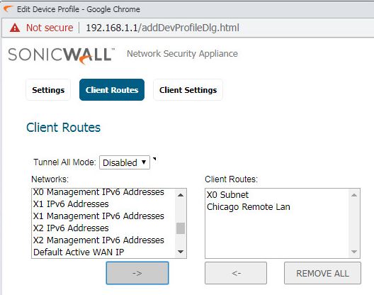 SSLVPN Routes