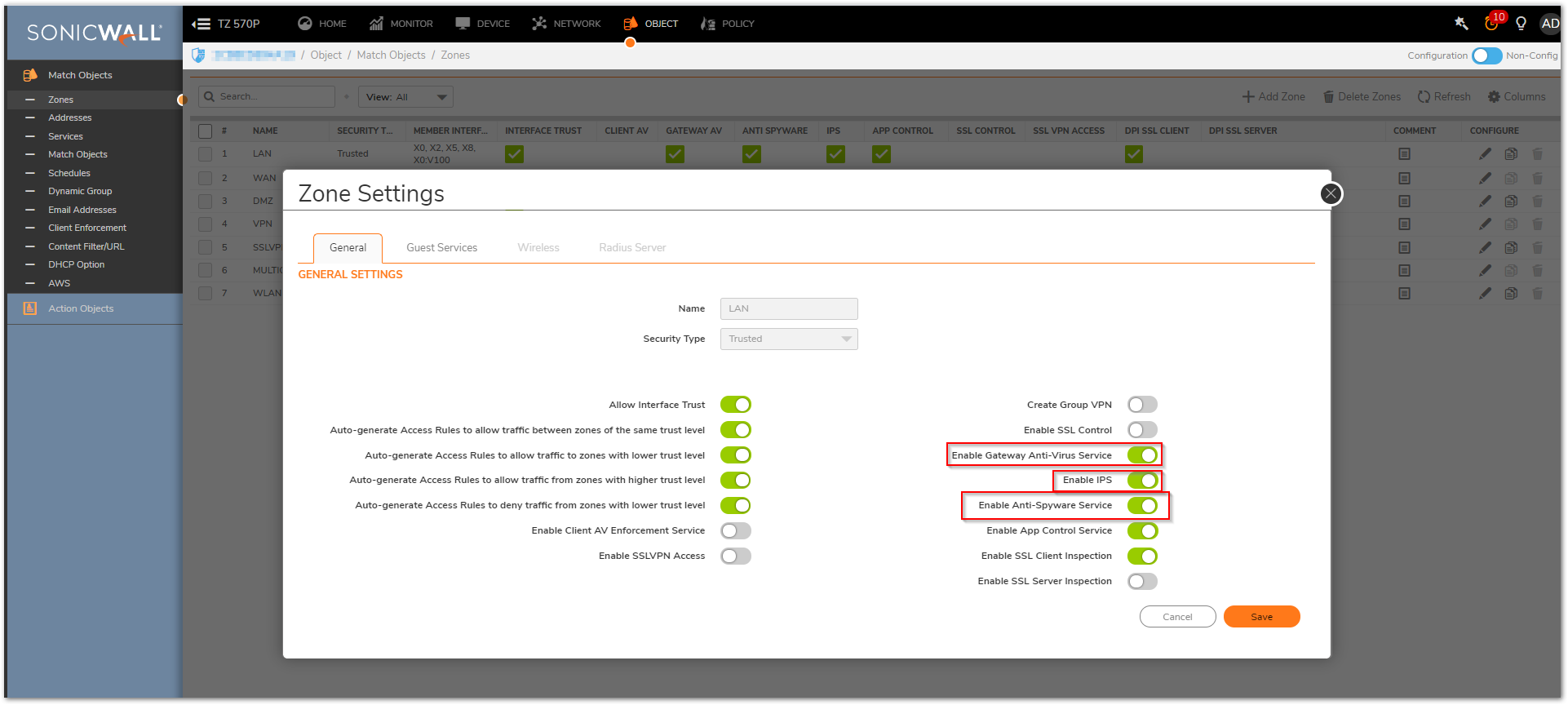 How to enable Gateway Anti-Virus, Anti-Spyware and Intrusion