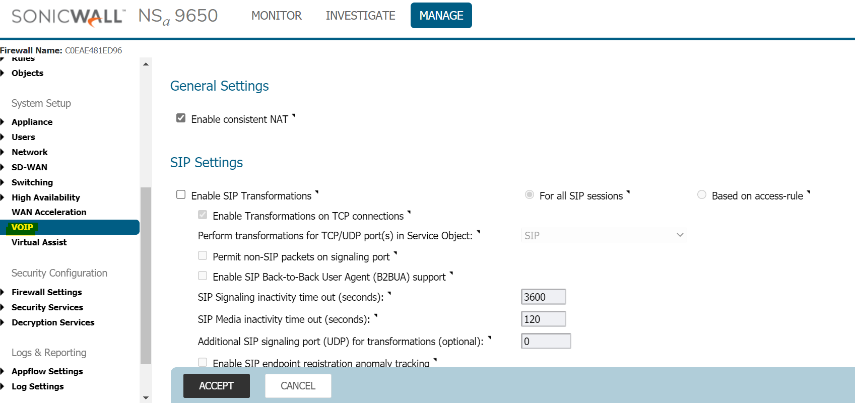 How and When to disable SIP ALG SonicWall