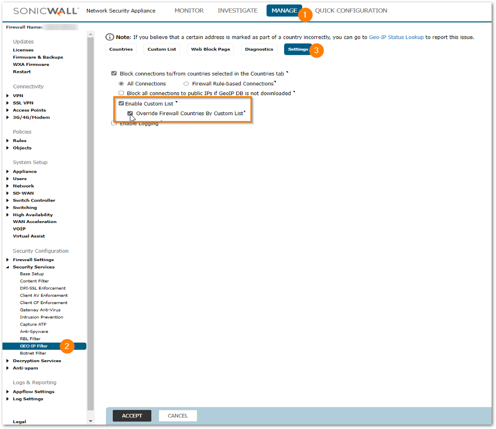 Enable Geo-IP custom list