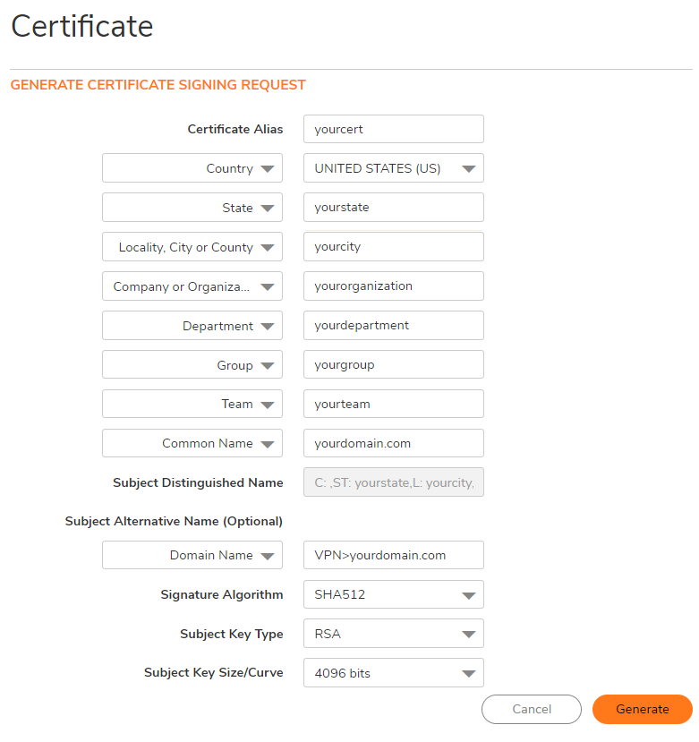 Generate New SSL certificate for SonicWall Firewall SonicWall