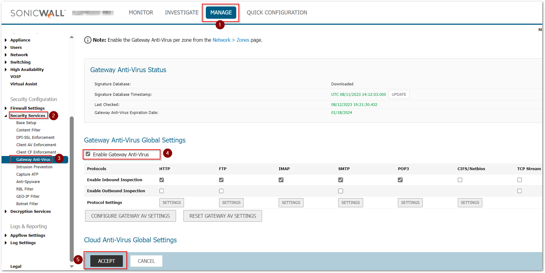 How to enable Gateway Anti-Virus, Anti-Spyware and Intrusion