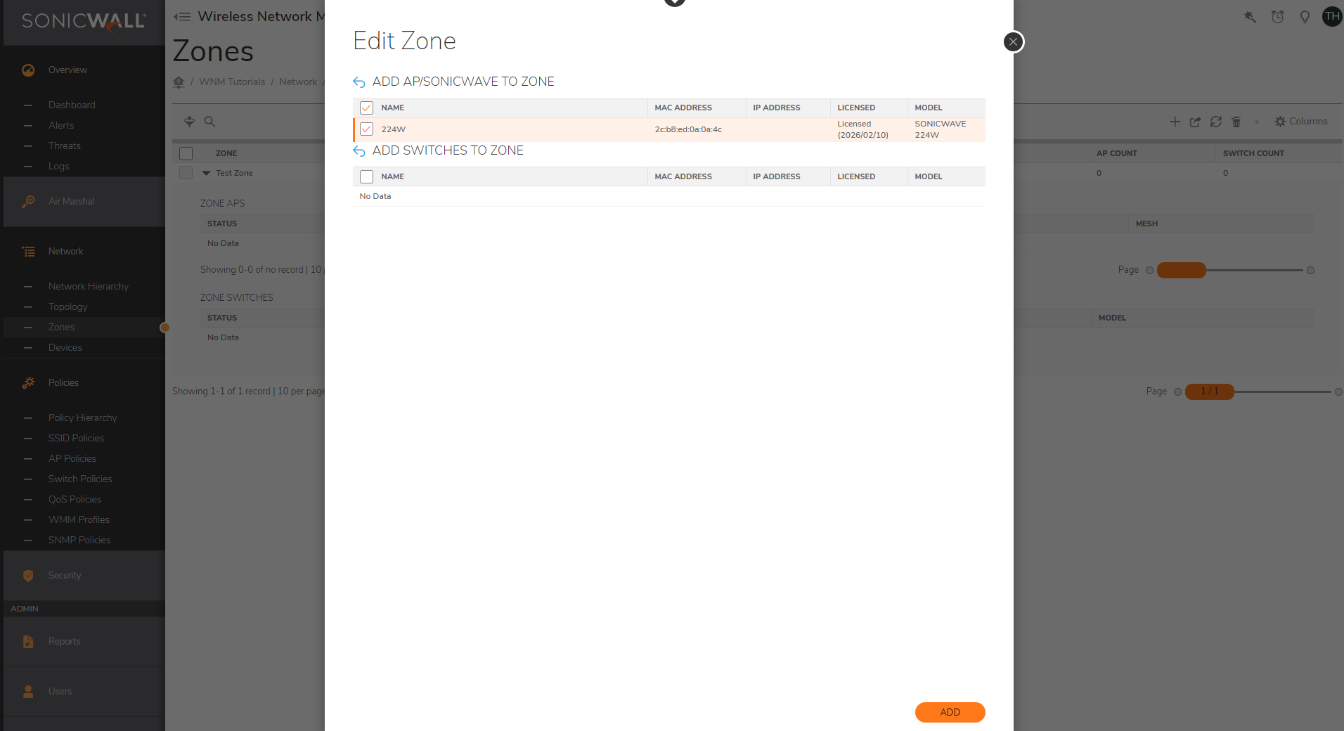 How do I register and deploy a SonicWave using Wireless Network