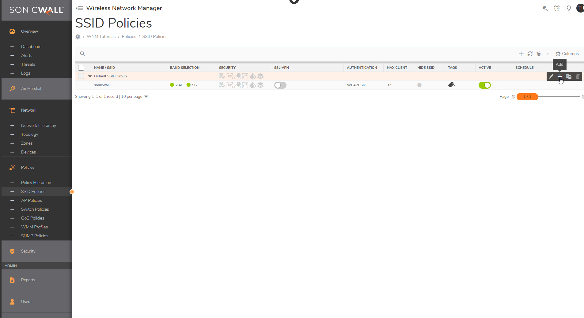 How do I register and deploy a SonicWave using Wireless Network