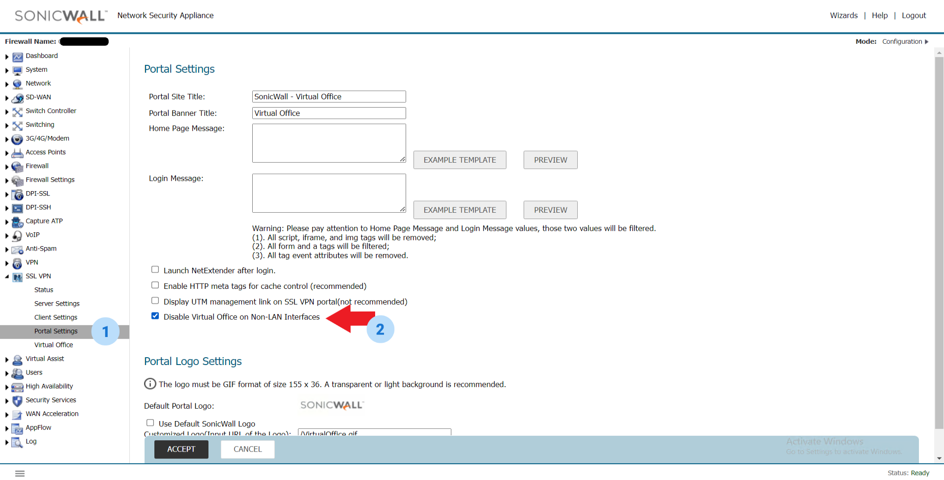 How to Disable Virtual Office Portal Access | SonicWall