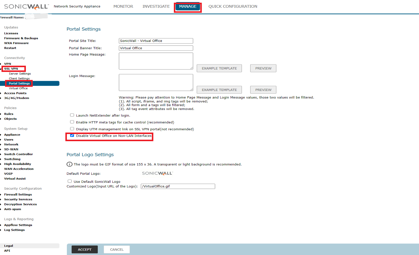 Intermittent Login Full error when trying to manage the firewall