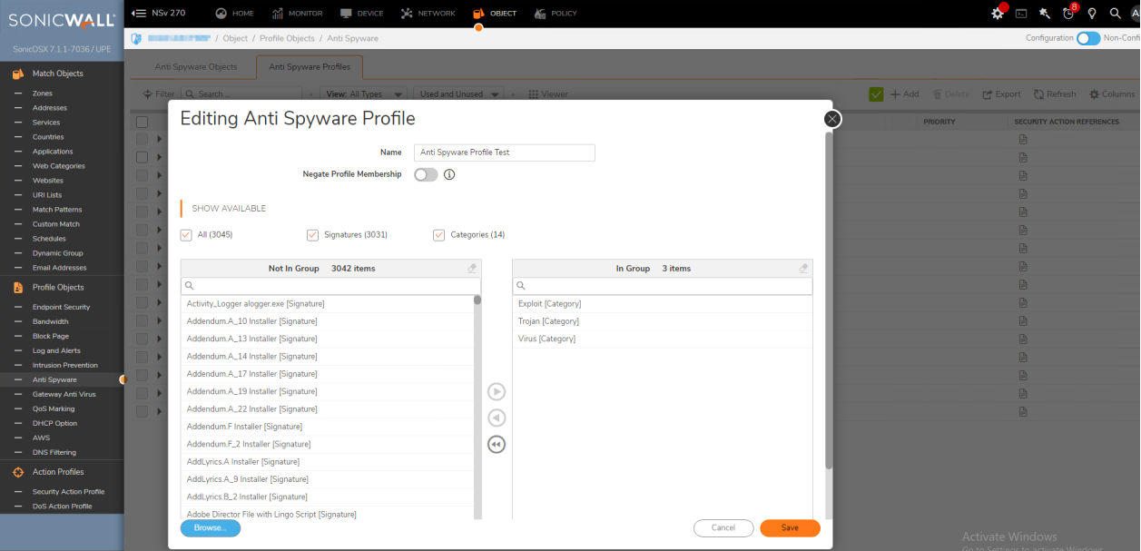 SonicWall Enforced Anti-Virus & Anti-Spyware